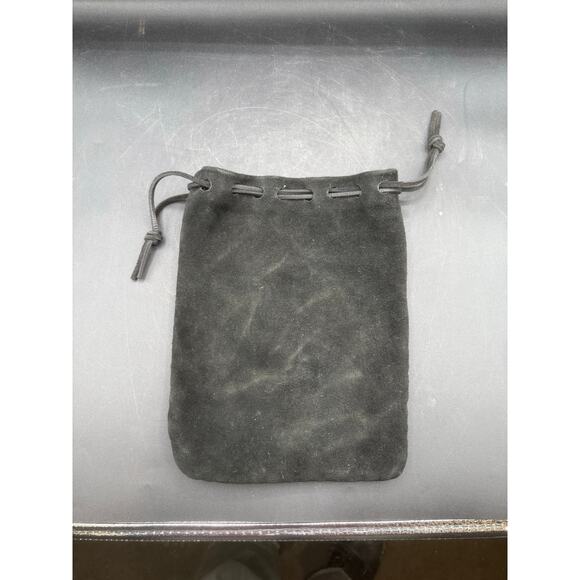 Vintage Black Leather Suede Drawstring Small Bag (Used) - Picture 3 of 8